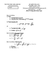 Kỳ kiểm tra số 1 môn Đại số Lớp 9 - Năm học 2018-2019 - Trường THCS Hòa Khánh